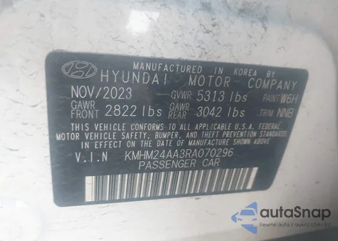 2024 Hyundai Ioniq 6 Se from USA, damaged, VIN KMHM24AA3RA070296